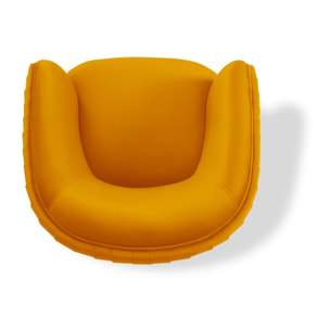 Fauteuil "Cyrille" en velours orange