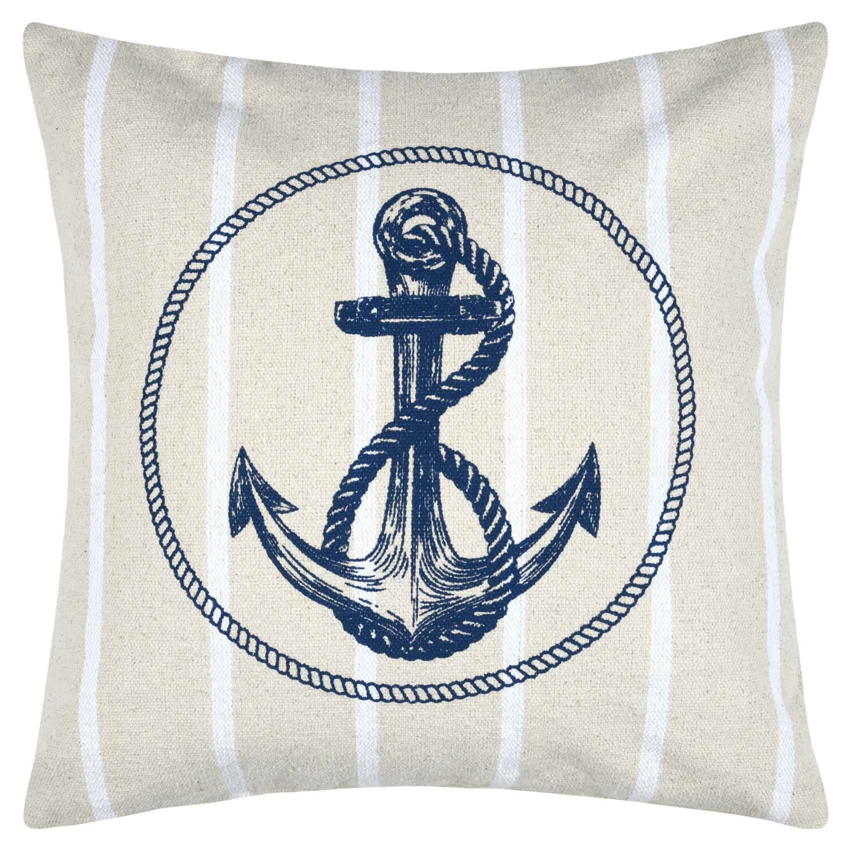 Coussin coton motif ancre - Bleu Marine