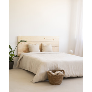 Pack de têtes de lit et de tables de chevet en bois massif ton naturel en différentes tailles