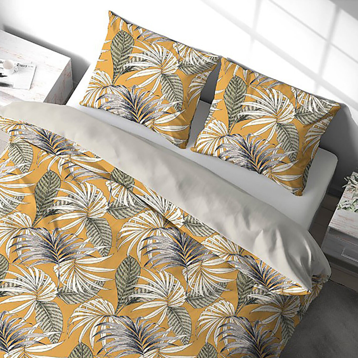 Parure housse de couette 3pcs 100% microfibre 72gsm aquilie