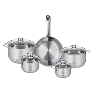 Ensemble de 1 Poêle de cuisson 28 cm et 4 faitouts 14, 16, 20 et 24 cm Elo Profi Brillant