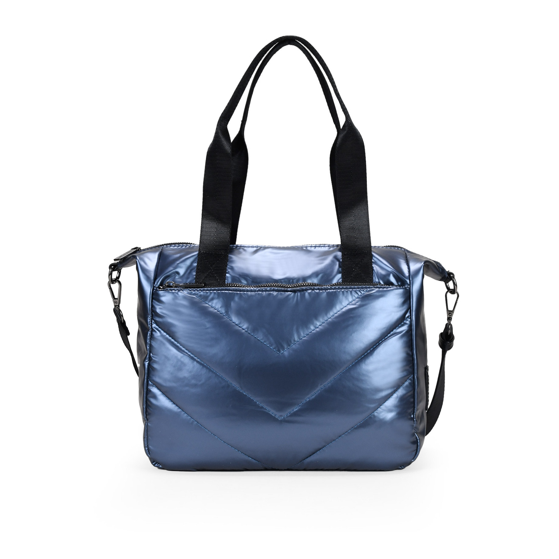 Bolso de hombro azul con acolchado