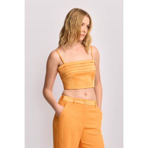 Kocca - Top a fascia strutturato Donna, Tinta unita, Scollo dritto