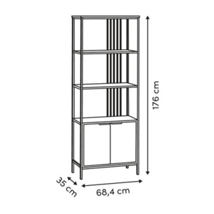 Étagère Duna rectangulaire 35x68,4cm 2 portes beige