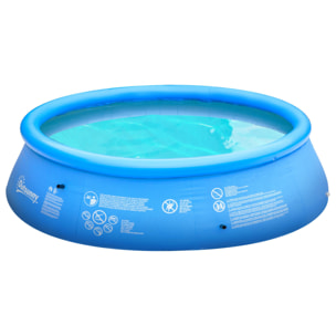 Piscina Hinchable Familiar 4.000 Litros Ø274x76 cm para 3-4 Adultos Niños Azul