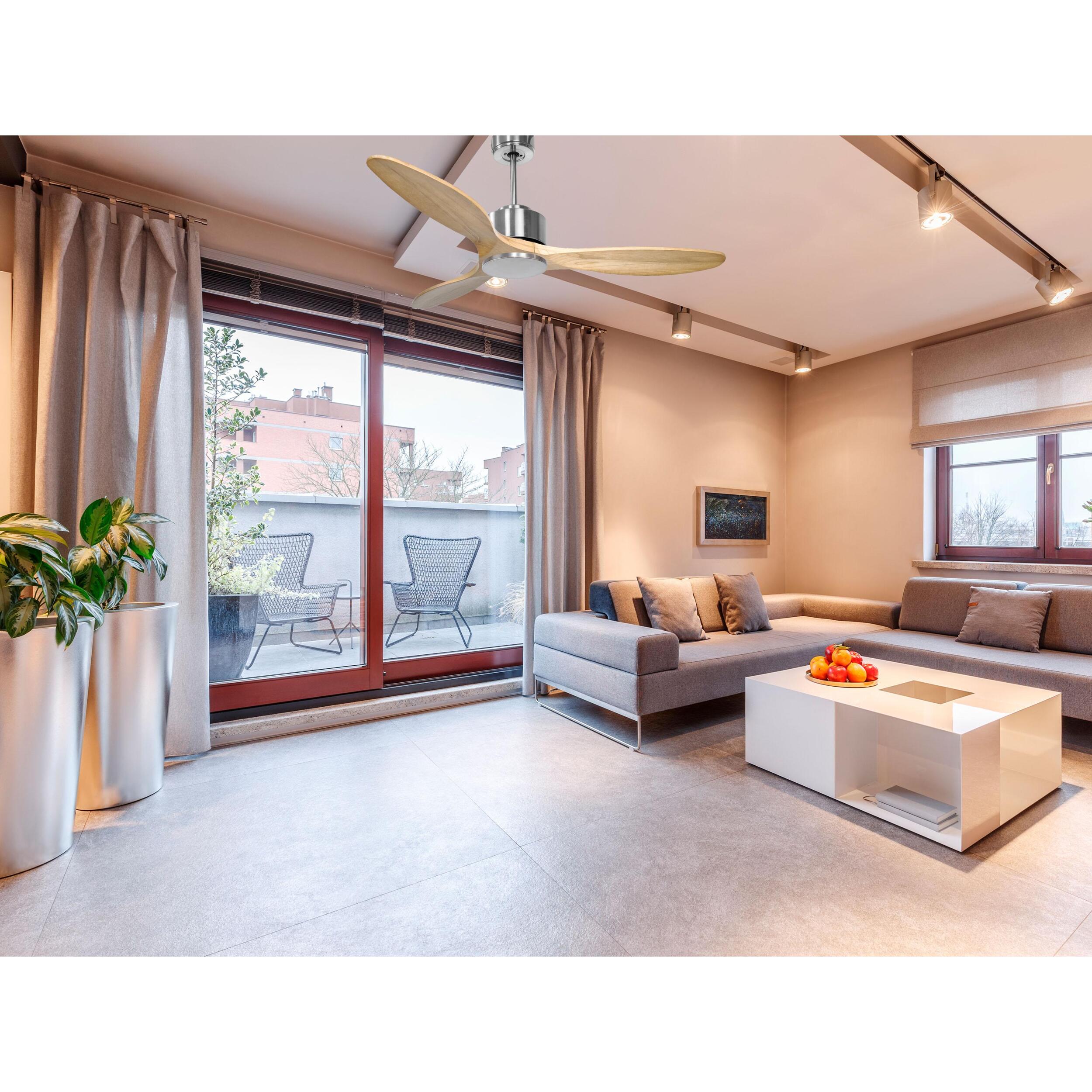 Ventilateur de plafond ø132 cm avec Wifi Réversible Hypersilence 40   W argent