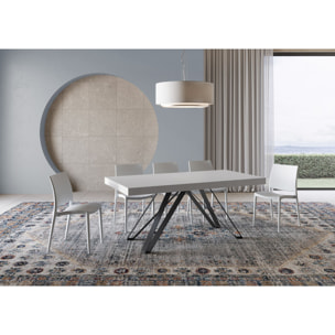 Tavolo allungabile 90x200/304 cm Terium bianco frassino gambe antracite
