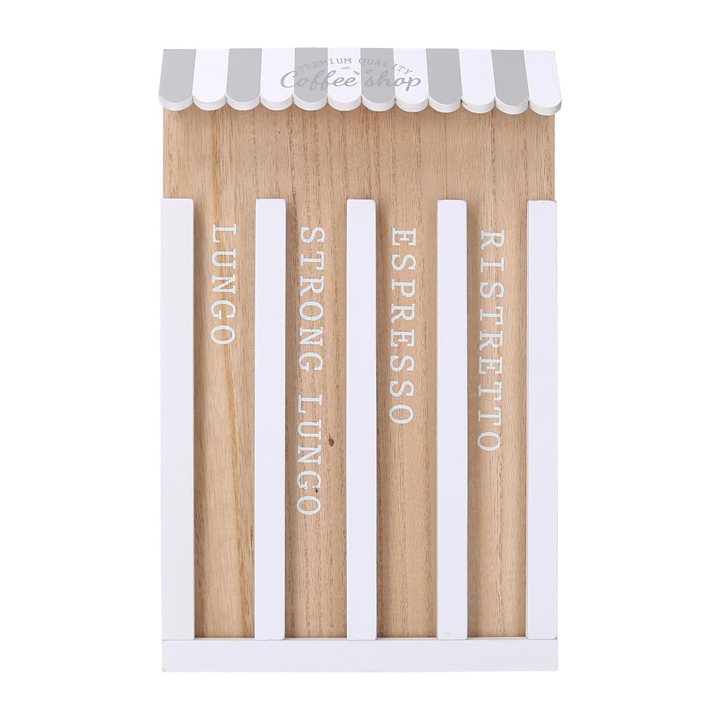 Portacialde in legno 4 vani bistrot naturale rettangolare cm19x30x4