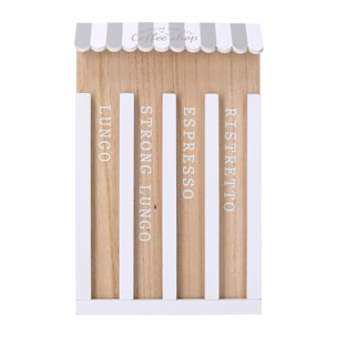 Portacialde in legno 4 vani bistrot naturale rettangolare cm19x30x4