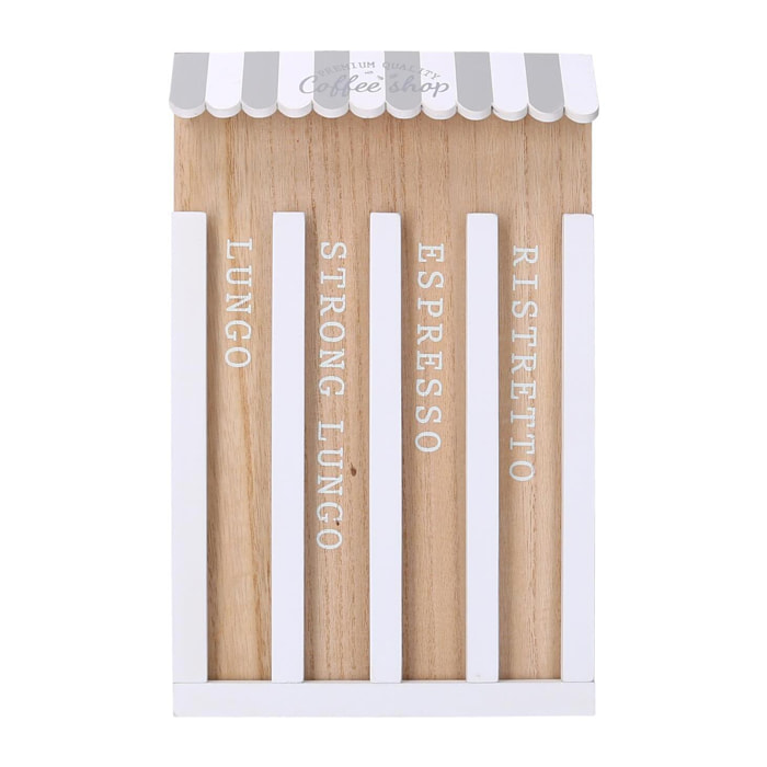 Portacialde in legno 4 vani bistrot naturale rettangolare cm19x30x4