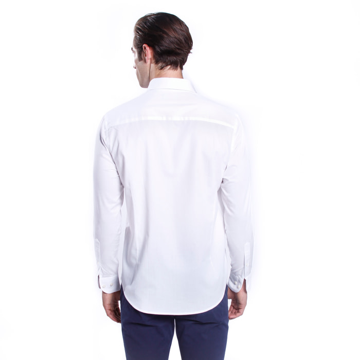 Camicia oxford con ricamo alloro e numero davanti