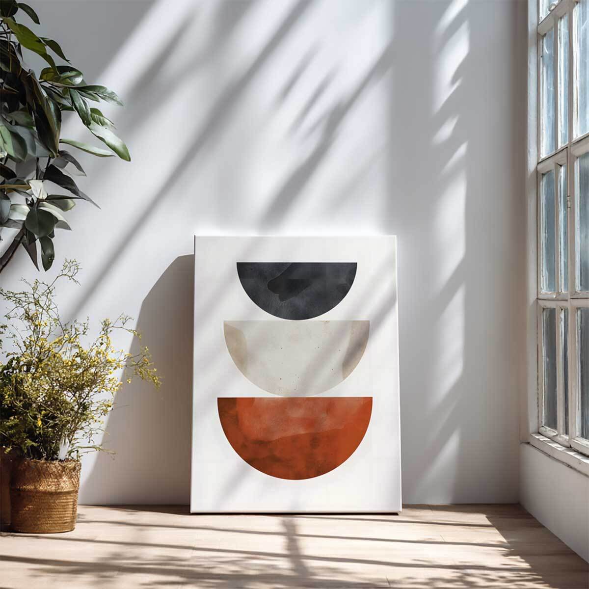 Tableau demi-cercles superposés Toile imprimée