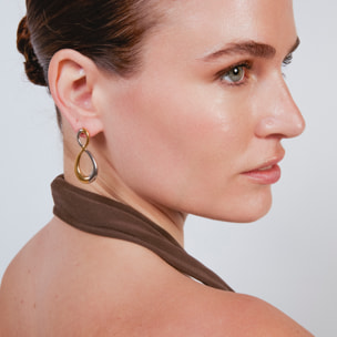 Pendientes Slanlu acabado oro 18k y plata