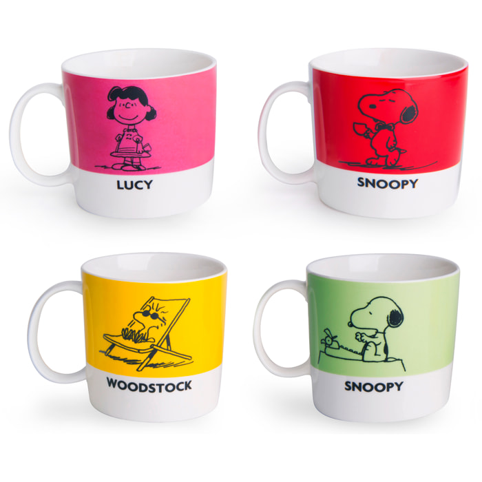 Set de 4 Tasses à Café Excelsa – Peanuts, New Bone China Multicolore