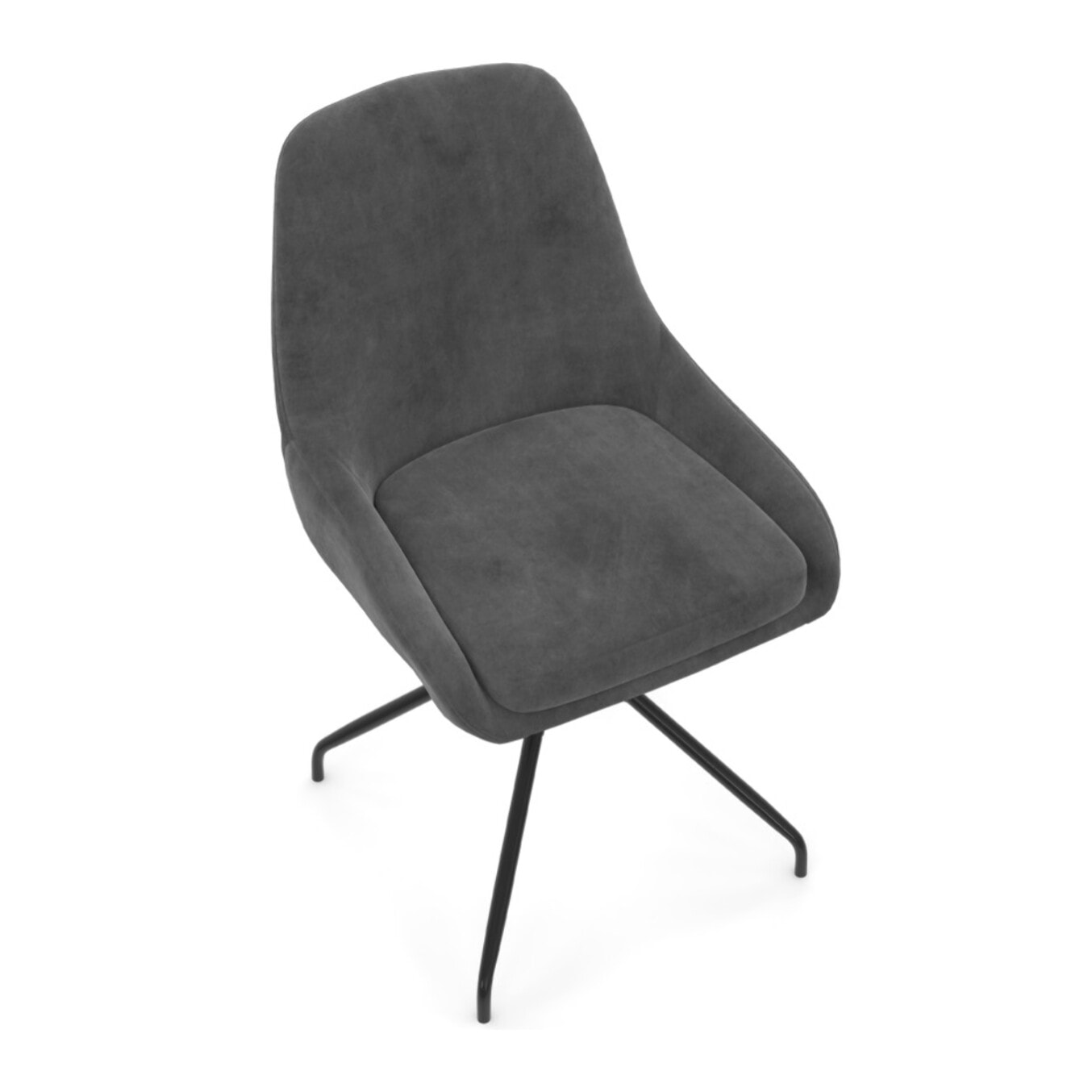 Chaises Olivia pivotantes velours gris pieds métal - lot de 4