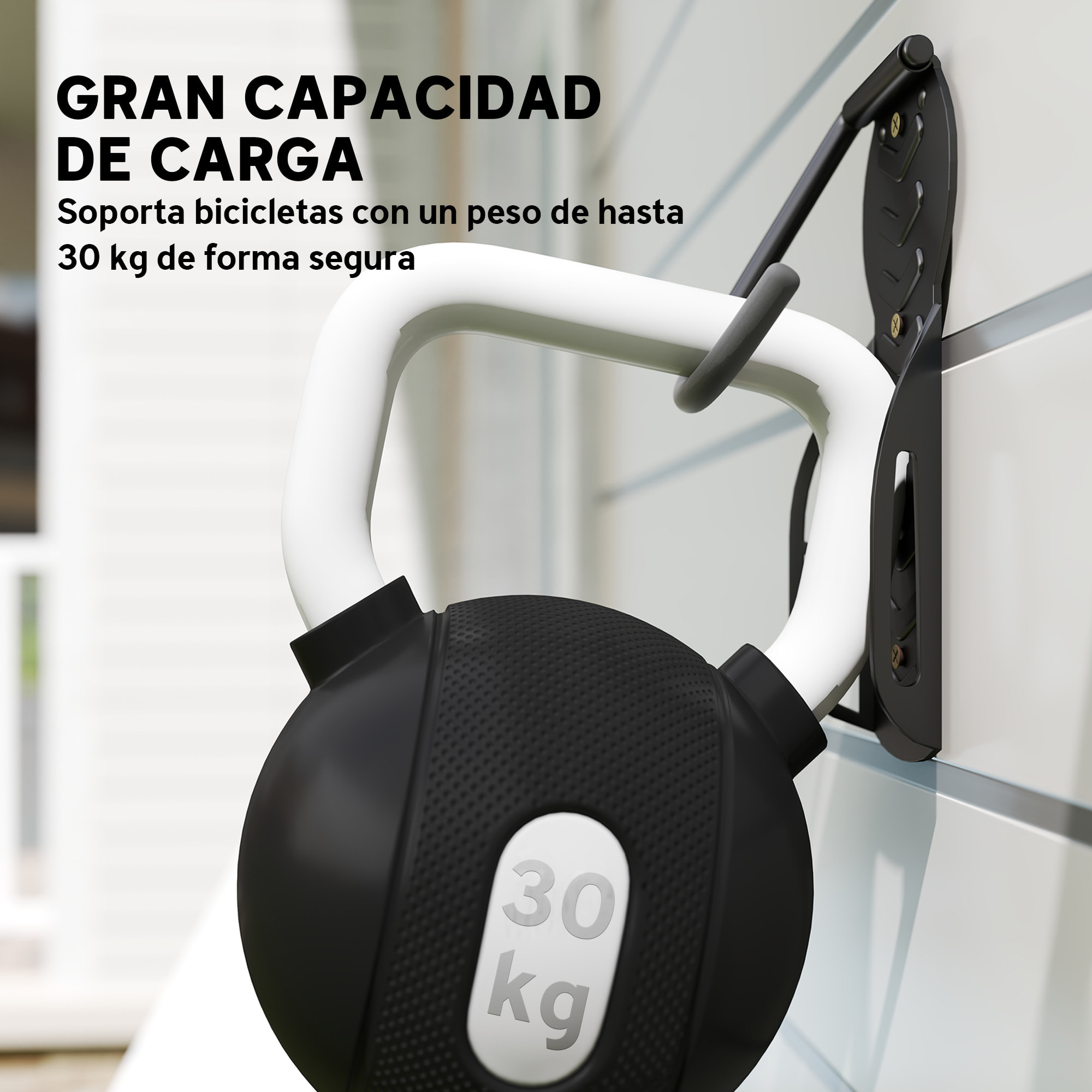 Soportes de Pared para Bicicletas de 4 Piezas, Gancho para Colgar Bicicleta Plegable hasta 30 kg, Portabicicletas de Almacenamiento Vertical con Tornillos, para Casa, Garaje y Sótano, Negro