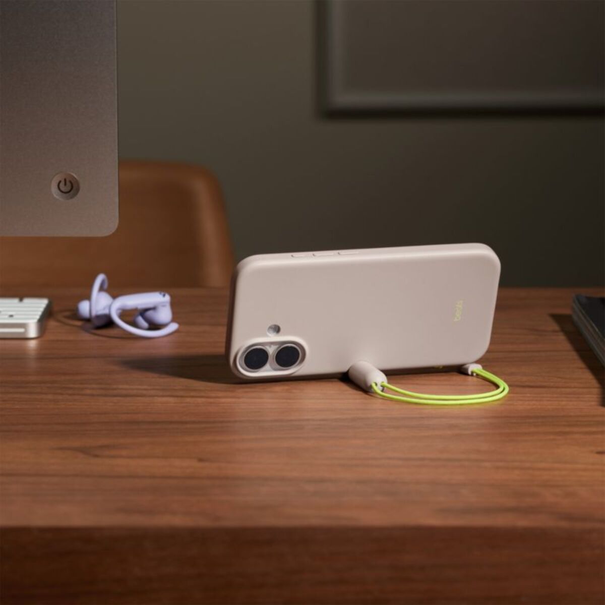 Coque BEATS iPhone 17 Magsafe stand Gris gypse