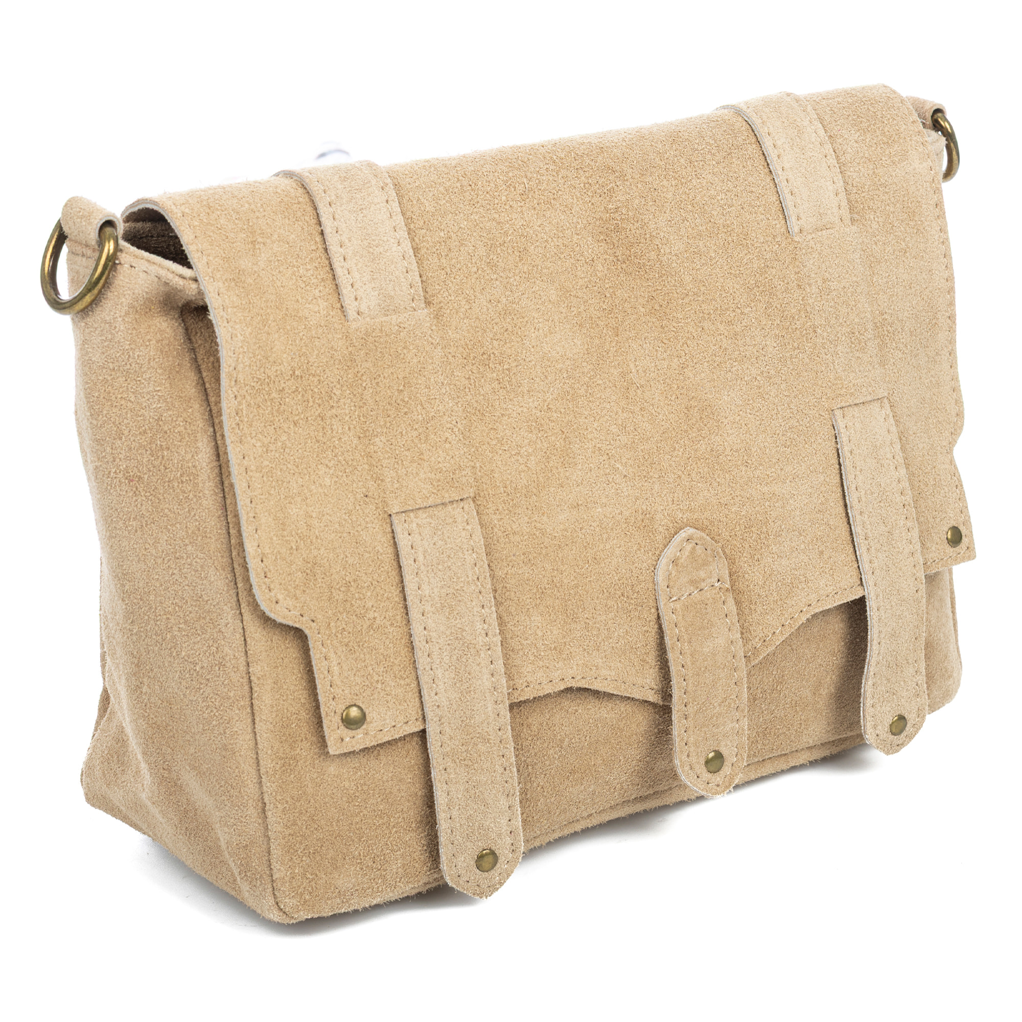 Aviatico borsa a tracolla donna. Pelle autentica Camoscio.