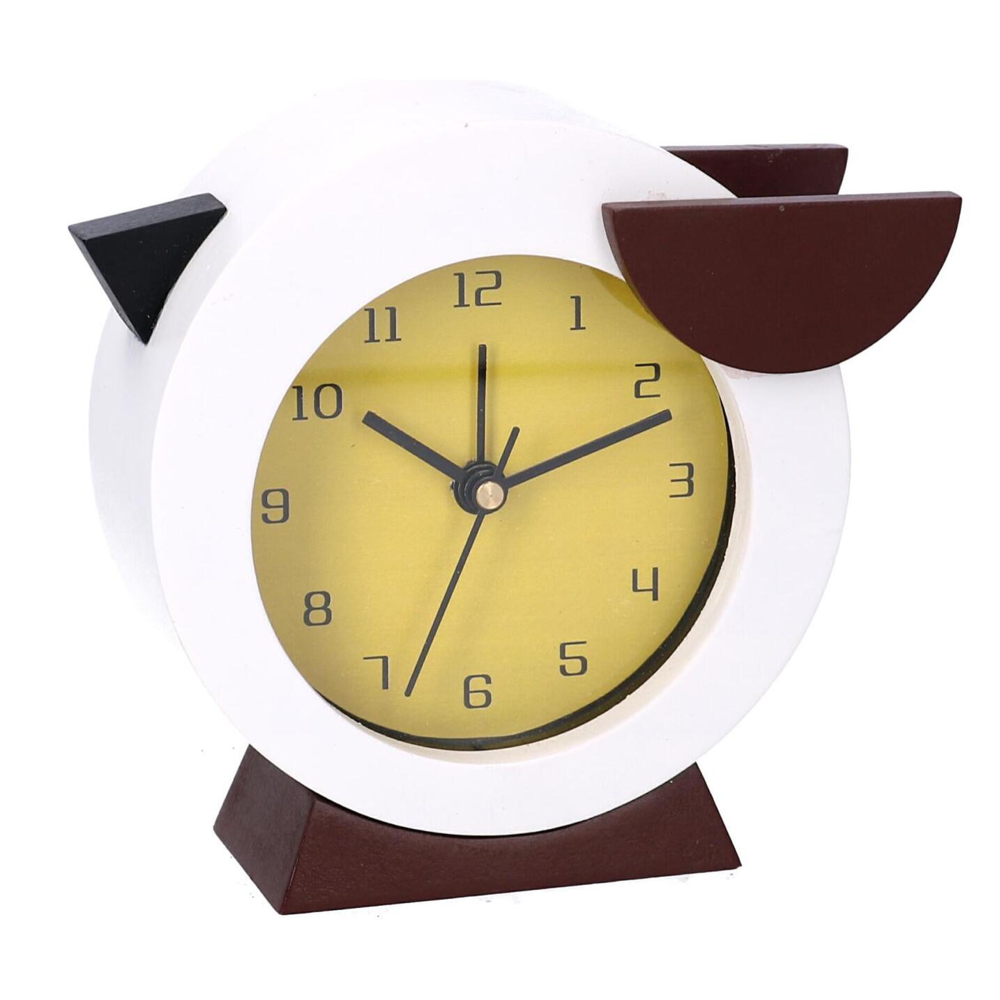 Sveglia in legno design uccellino tondo cm12x11h5