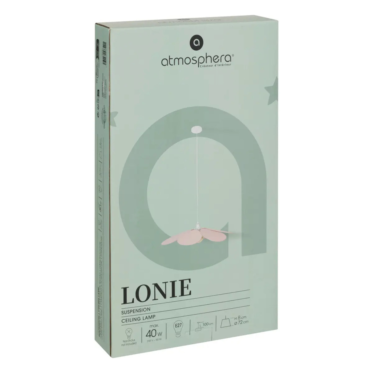 Suspension enfant - métal - rose - H64 cm