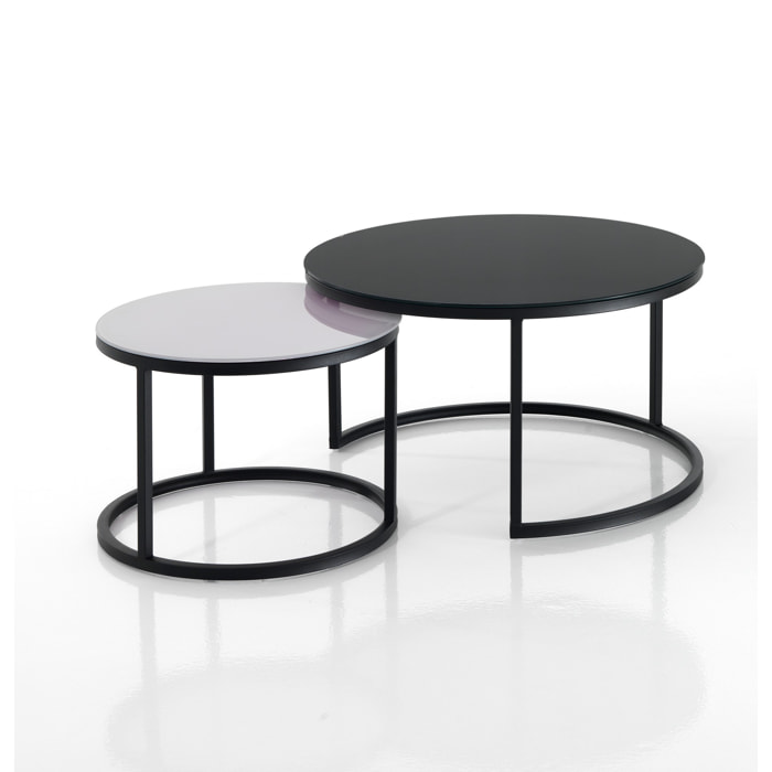 Tomasucci Ensemble de 2 tables basses GABRIEL EVO NoirS