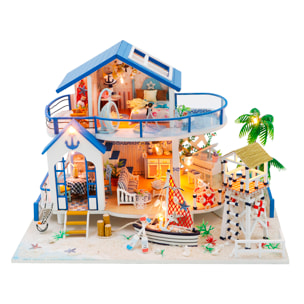 Casa de playa Leyenda del mar azul. Maqueta 3D realista con gran detalle y luces led.