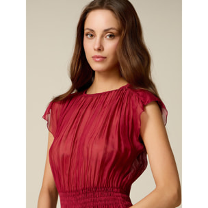 Oltre - Vestido largo en voile mezcla de seda - Rojo