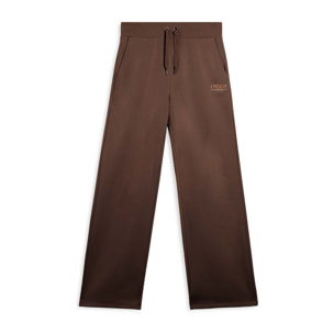 Pantaloni wide leg da donna con logo in strass bicolore