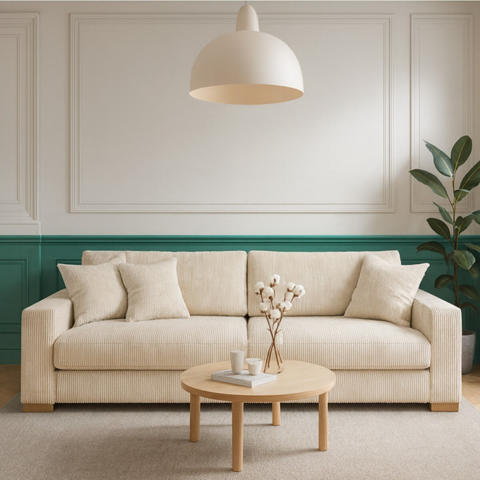 Canapé convertible 3 places en velours côtelé - ROBIN