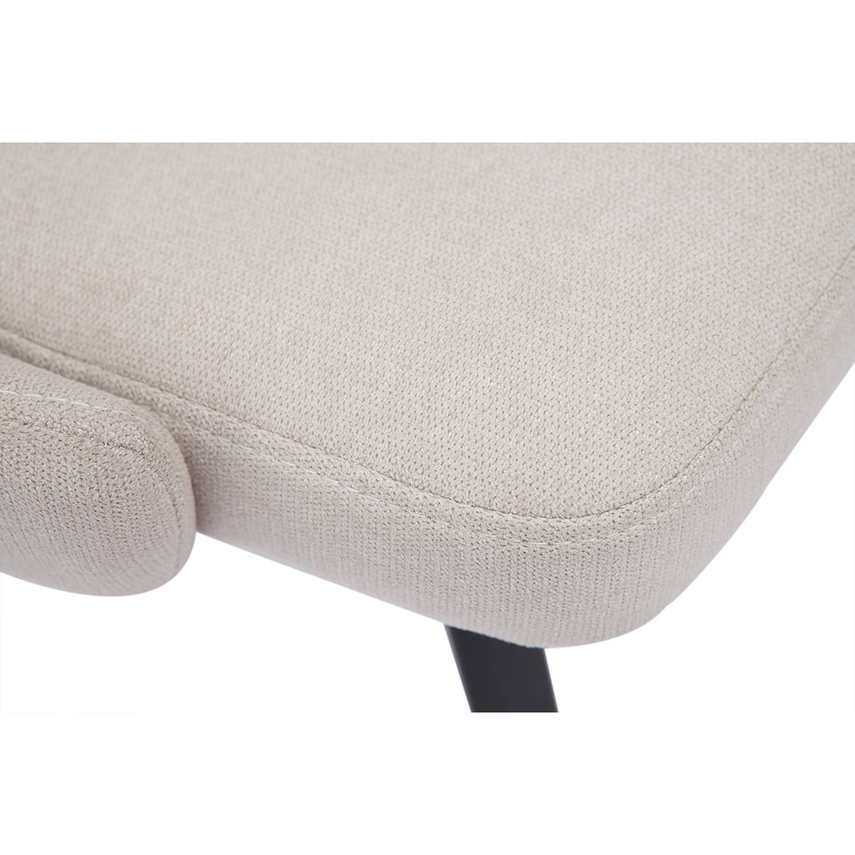 Chaises design en tissu effet velours beige et métal noir (lot de 2) REEZ