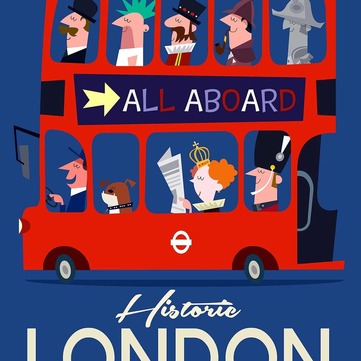 Tableau retro bus london Toile imprimée