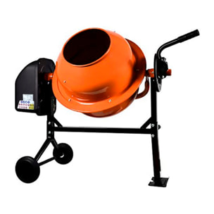 Betoniera Elettrica 70 Litri 220 Watt Impastatrice Miscelatore Cemento Con 2 Ruote Certificazione CE Telaio In Acciaio Per Malta Calcestruzzo 30 RPM