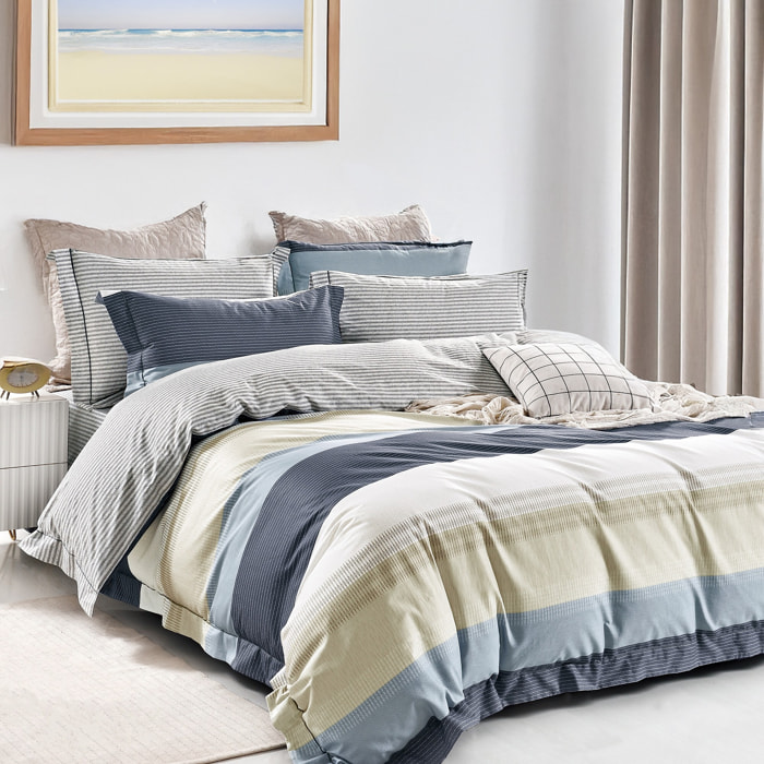 Parure housse de couette avec taie à volant 100% coton - Layera