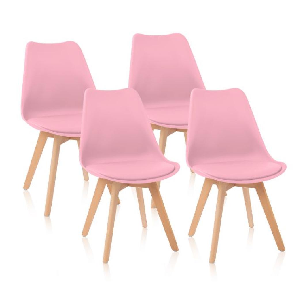 Pack 4 sillas de comedor Beench Rosa