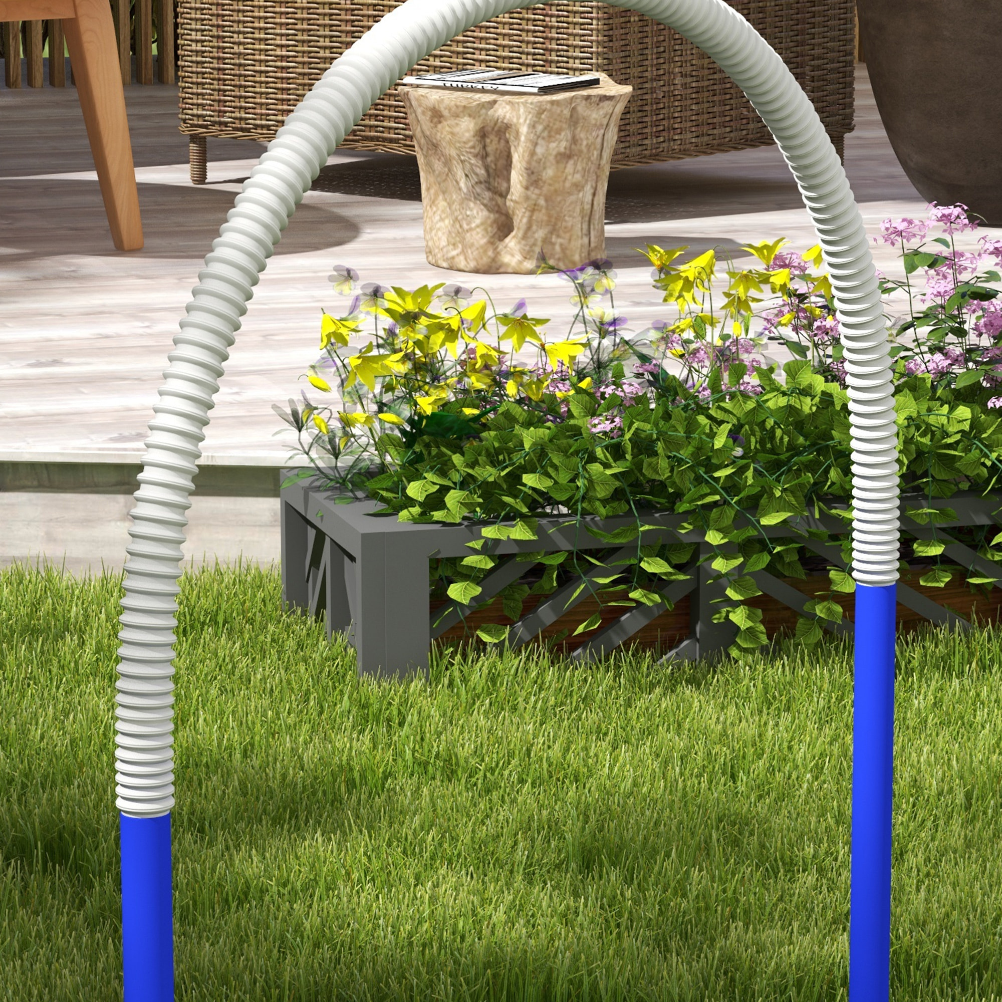 PawHut Set de Entrenamiento de Agilidad para Perros de 4 Piezas Juego de Agilidad para Perros con Bolsa de Transporte para Entrenamiento Suave Blanco y Azul