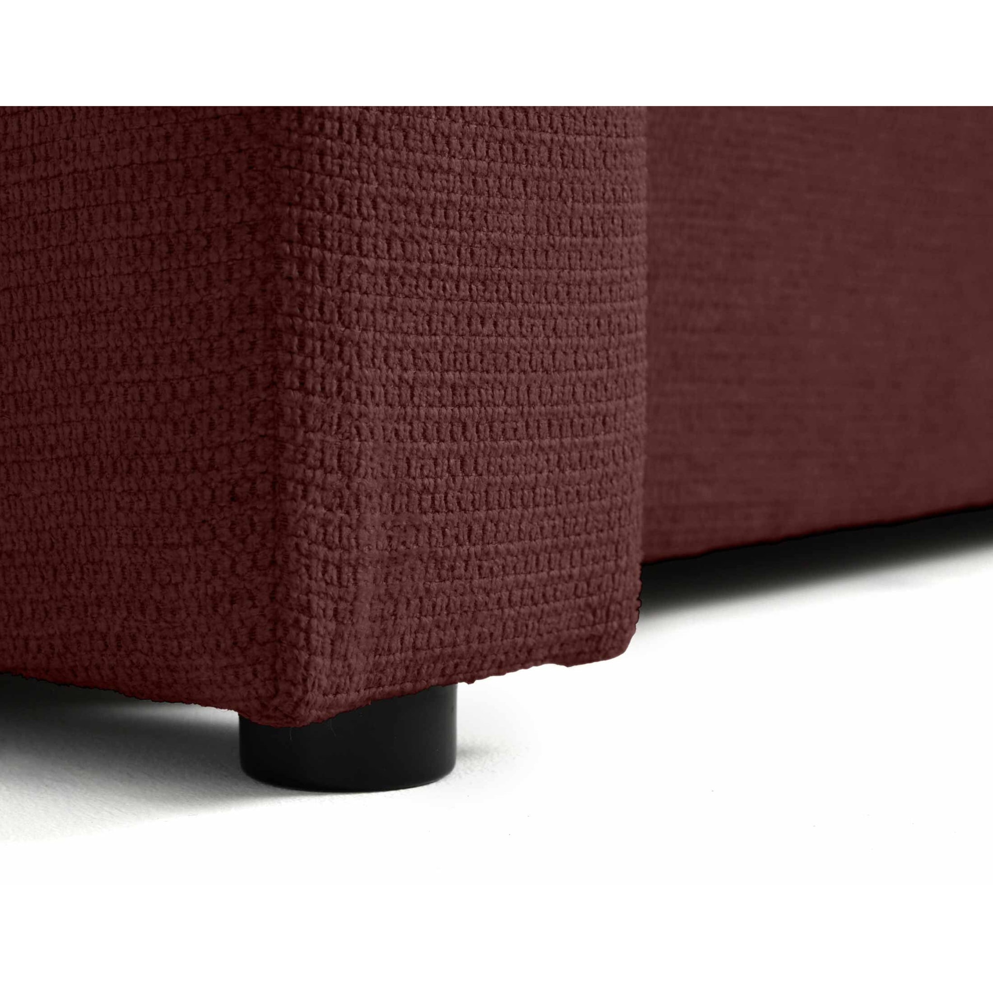 Canopy - canapé d'angle réversible - 4 places - convertible avec coffre - en tissu texturé - Prune