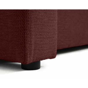 Canopy - canapé d'angle réversible - 4 places - convertible avec coffre - en tissu texturé - Prune