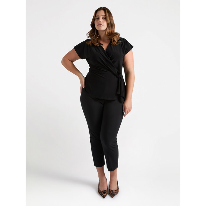 Fiorella Rubino - T-shirt con incrocio - Nero