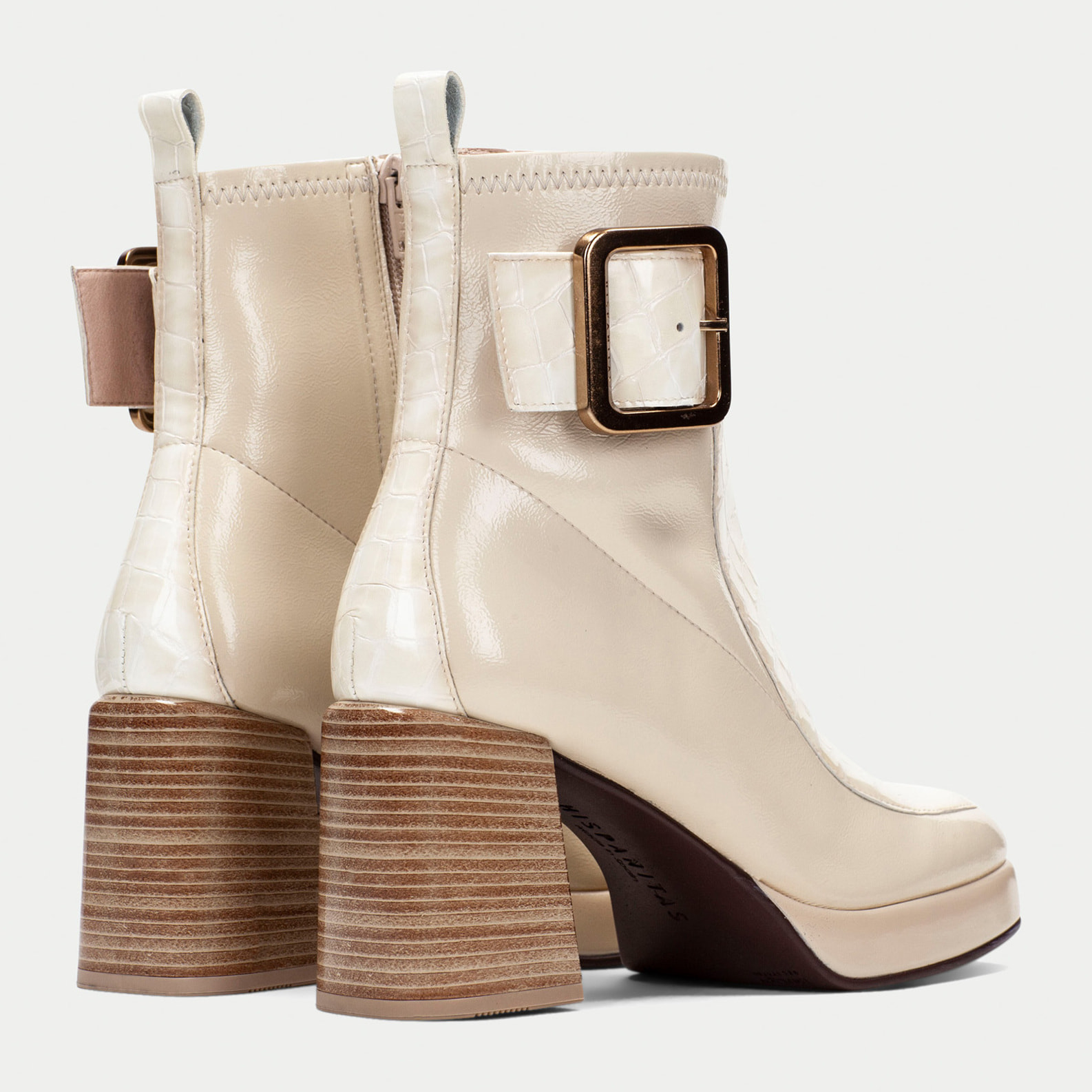 Botin Tokio Marfil beig 7 cm