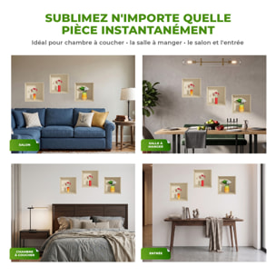 Stickers muraux 3D | Sticker Mural Autocollant effet 3D fleurs rouge et blanc - Stickers adhésifs 3D Chambre Salon Trompe l'oeil