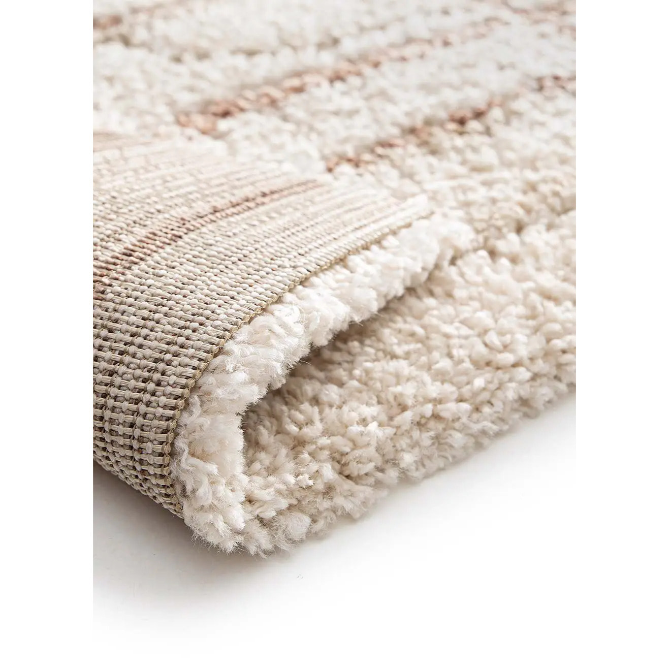 EMBER Alfombra infantil shaggy escandinava Crema y Rosa, varias medidas disponibles.
