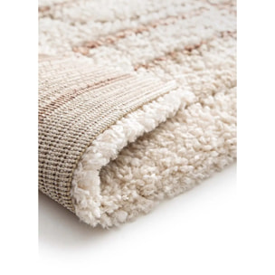 EMBER Alfombra infantil shaggy escandinava Crema y Rosa, varias medidas disponibles.