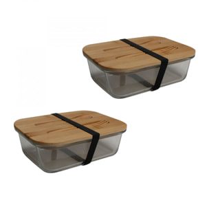 Lot de 2 lunch box en verre, BO BYO