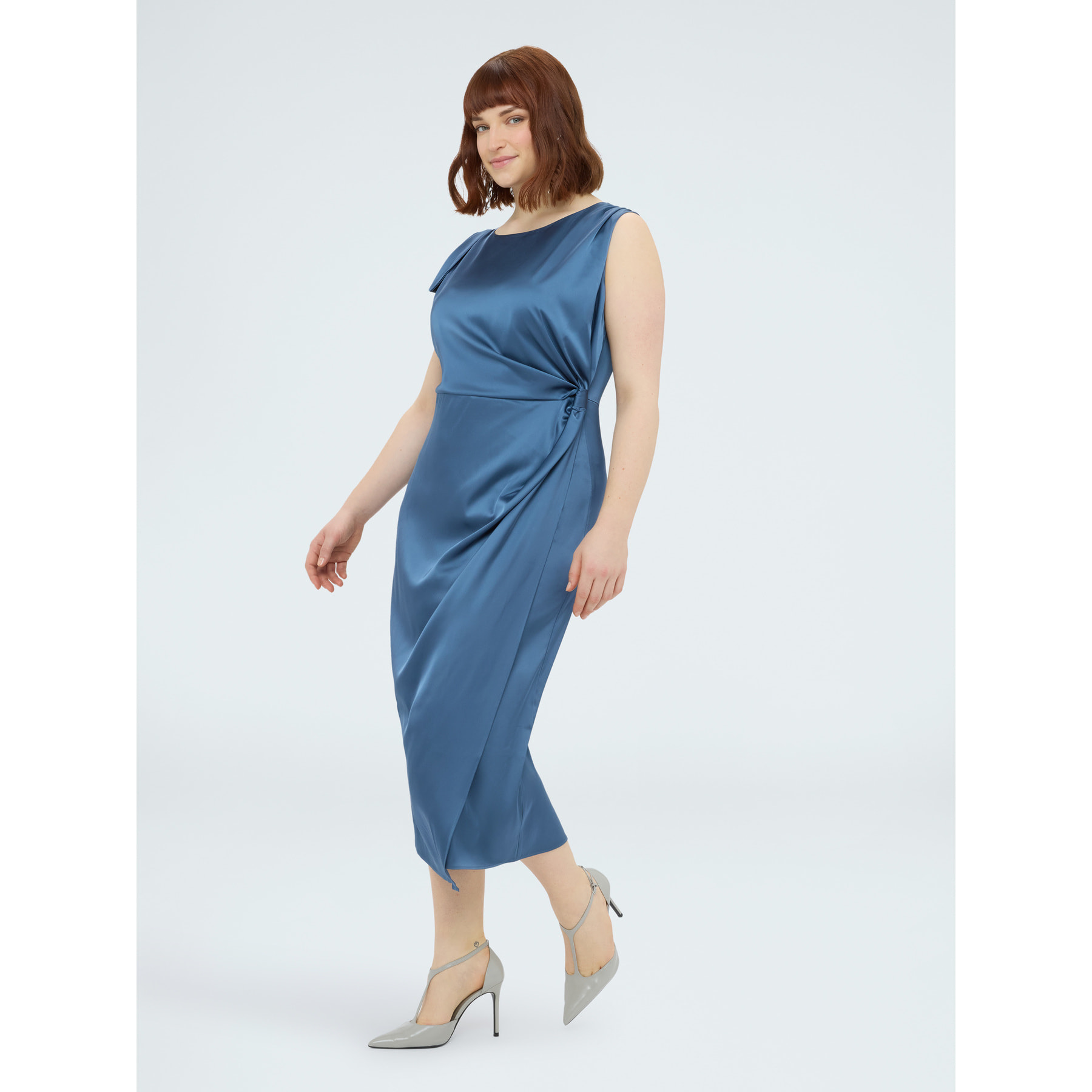 Fiorella Rubino - Vestito in raso con drappeggio - Blu