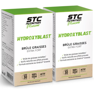 Hydroxyblast® - Complément alimentaire brûle-graisse extra fort et coupe-faim - Perte de poids - Ingrédients d'origine naturelle - Actif breveté Sinetrol - 100% vegan - Lot de 2