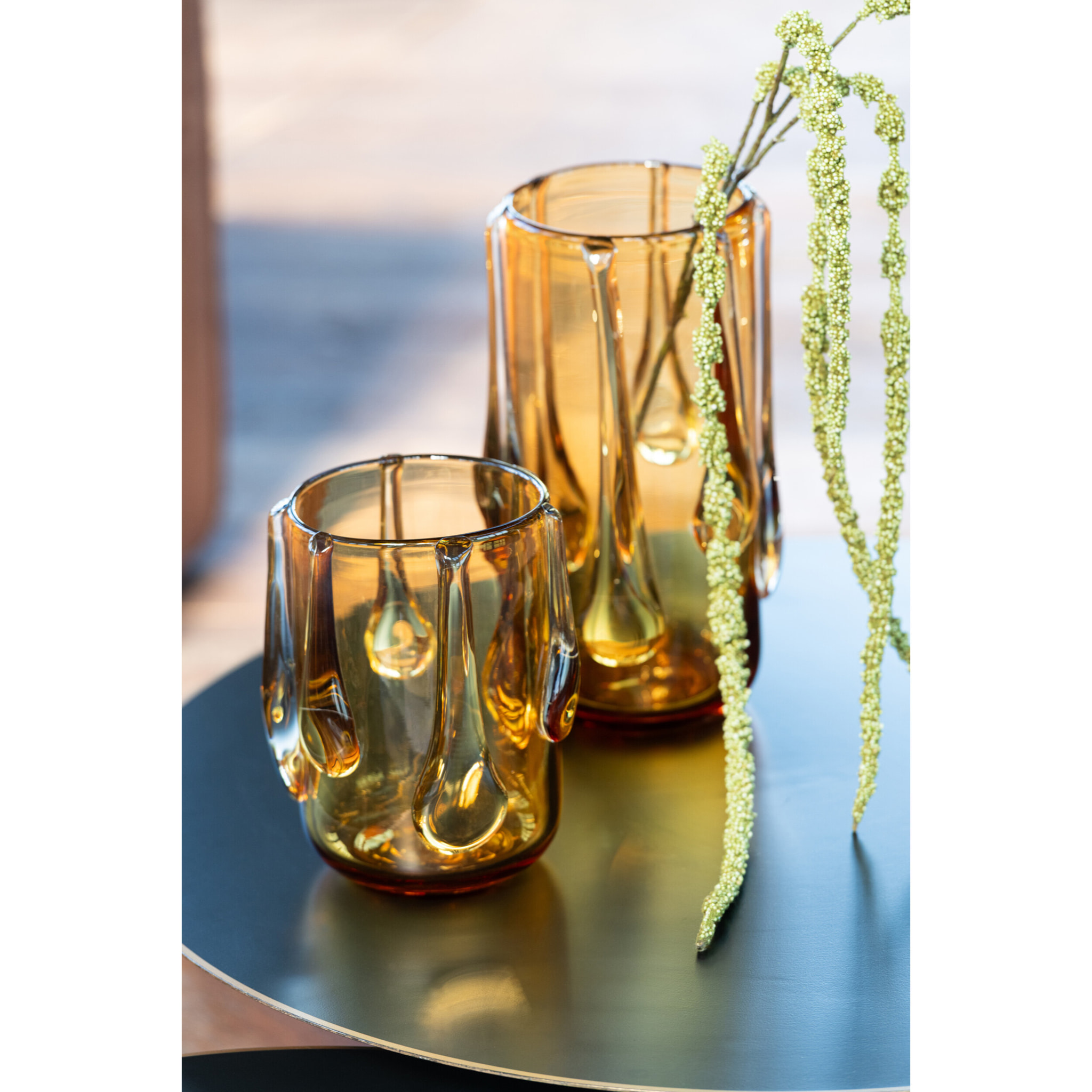J-Line vase Drippy - verre - ambre - small - 33 cm de hauteur