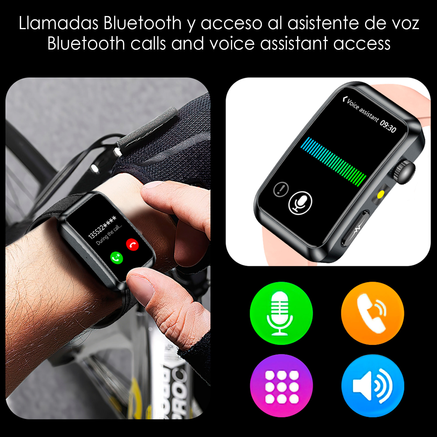 Smartwatch TK77. Chiamate Bluetooth con funzioni sanitarie avanzate: misurazione della glucosio, lipidi e acido urico, temperatura corporea, ECG, EDA, micro esame fisico e composizione corporea.