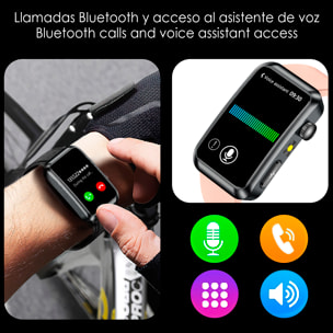 Smartwatch TK77. Chiamate Bluetooth con funzioni sanitarie avanzate: misurazione della glucosio, lipidi e acido urico, temperatura corporea, ECG, EDA, micro esame fisico e composizione corporea.
