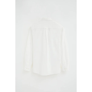Camisa blanca con efecto arrugado de corte regular con logo Rigby Go