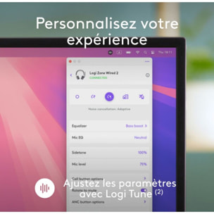 Micro-casque LOGITECH Zone Wired 2 OFF WHITE